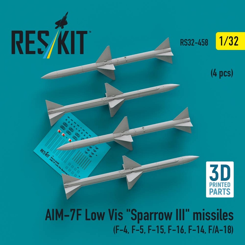 1/32 AIM-7F Low Vis Sparrow III missiles (4 pcs)