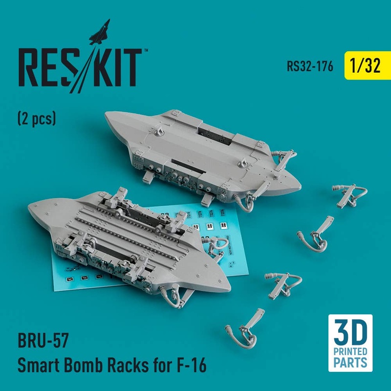 1/32 BRU-57 Smart Bomb Racks for F-16 (2 pcs) (3D Printed)