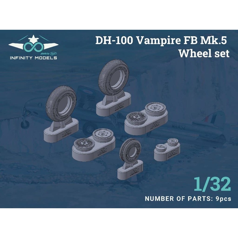 1/32 DH-100 Vampire FB Mk.5 Wheel set (for INFINITY MODELS)