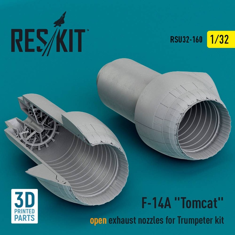1/32 F-14A Tomcat open exhaust nozzles for Trumpeter kit (3D Printed)