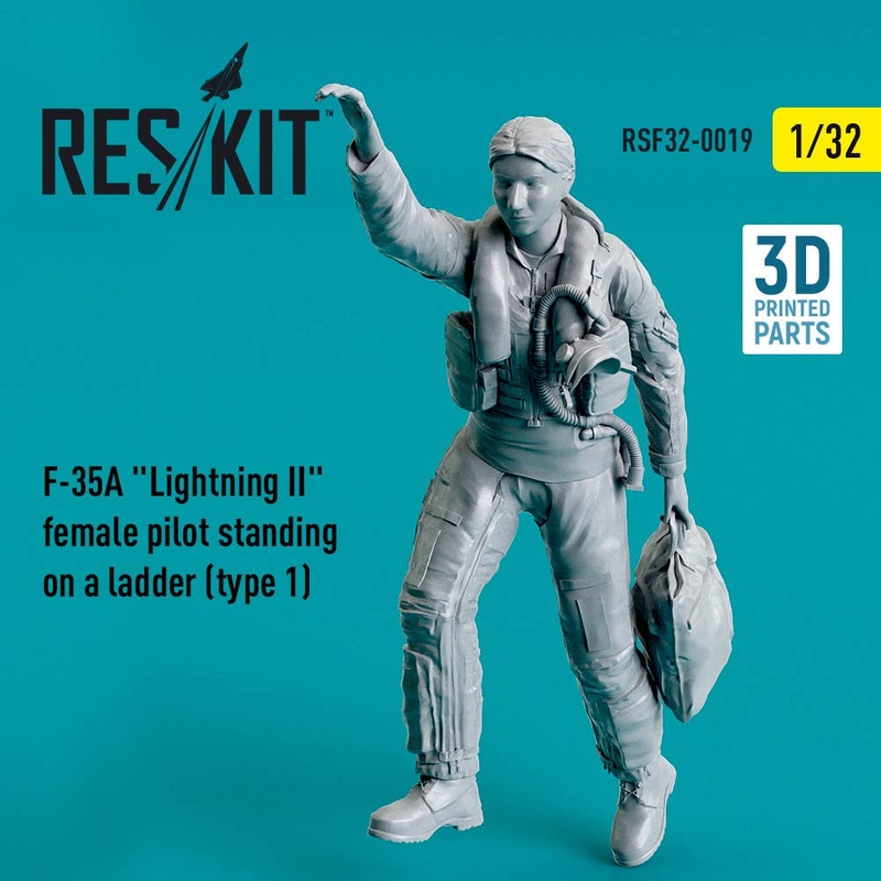 1/32 F-35A Lightning II female pilot standing on a ladder - type 1) (3D Printed)