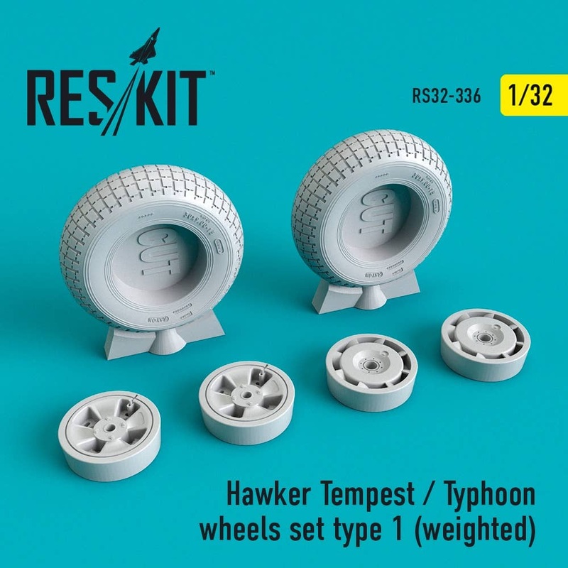 1/32 Hawker Tempest/Typhoon wheels set type 1 (weighted)