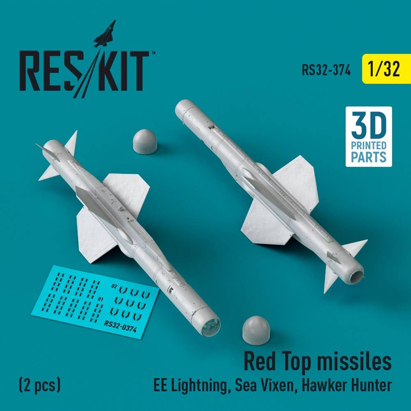 1/32 Red Top missiles (2 pcs) (EE Lightning, Sea Vixen, Hawker Hunter) (3D Printed)