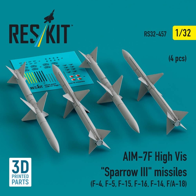 1/32 AIM-7F High Vis Sparrow III missiles (4 pcs)
