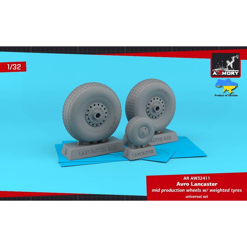1/32 Avro Lancaster wheels mid type w/ weighted tyres
