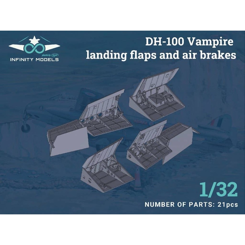 1/32 DH-100 Vampire landing flaps and air brakes (for INFINITY MODELS)