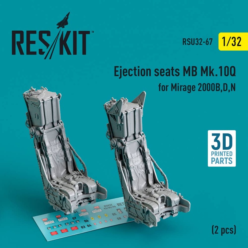 1/32 Ejection seats MB Mk.10Q for Mirage 2000B,D,N (2 pcs) (3D Printed)