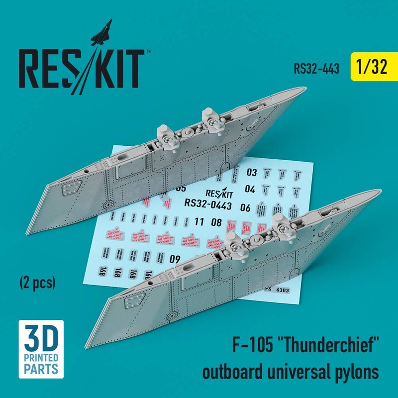1/32 F-105 Thunderchief outboard universal pylons (2 pcs) (3D Printing)