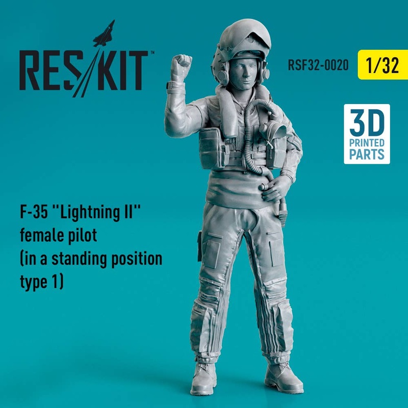 1/32 F-35 Lightning II female pilot (in a standing position - type 1) (3D Printed)