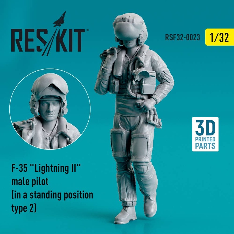 1/32 F-35 Lightning II male pilot (in a standing position - type 2) (3D Printed)