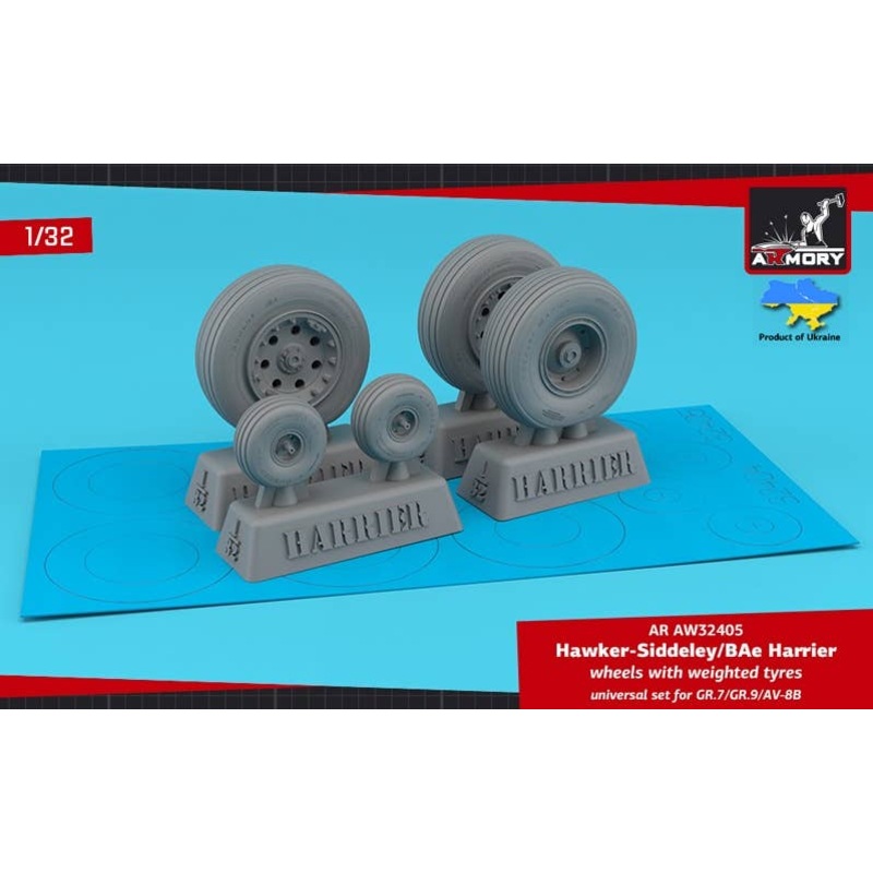 1/32 H.S. Harrier GR.7/GR.9/AV-8B wheels w/ weighted tyres