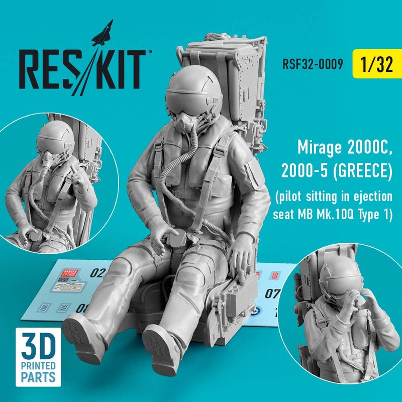 1/32 Mirage 2000C, 2000-5 (GREECE) pilot sitting in ejection seat MB Mk.10Q (Type 1)