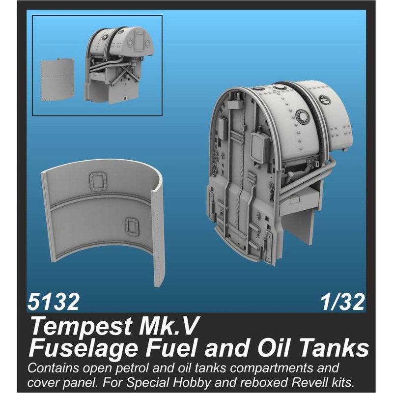 1/32 Tempest Mk.V Fuselage Fuel And Oil Tanks (for Special Hobby)