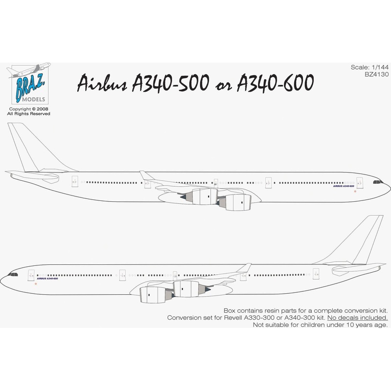 1/144 Airbus A340-5/600 Conversion for Revell - No Decals