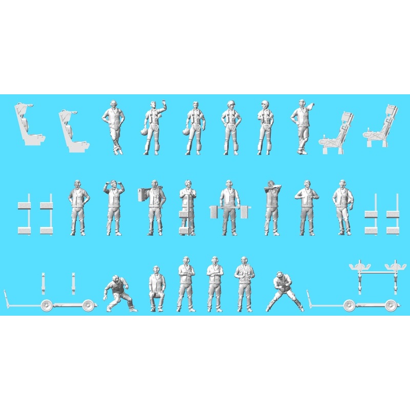 1/144 HMAM3-103 NAVY Deck Crew Figure At Rest (Standby / Rest Scene)