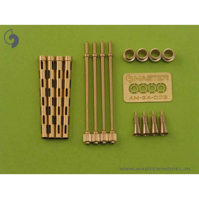1/24 WWII British Browning .303 Caliber (7.7mm) Mk.II Machine Gun Barrel (4pcs)