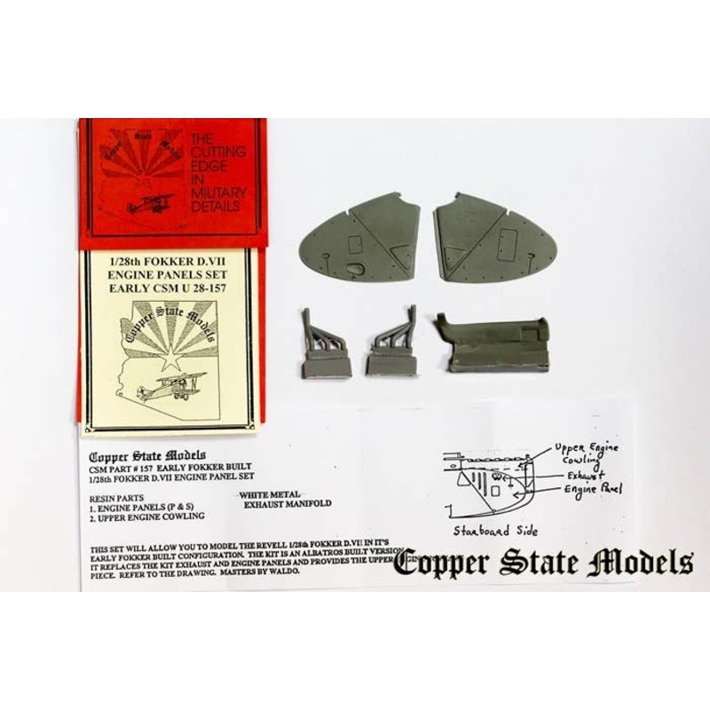 1/28 Fokker D.VII Engine Panels Set, Early Version