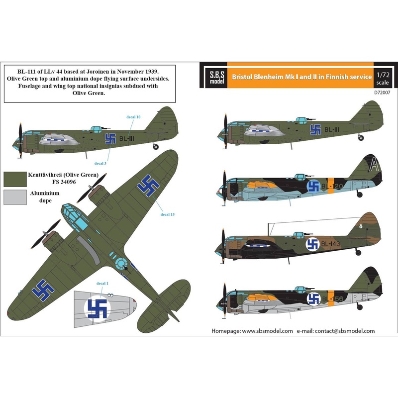 1/72 Bristol Blenheim Mk. I-II in Finnish Service