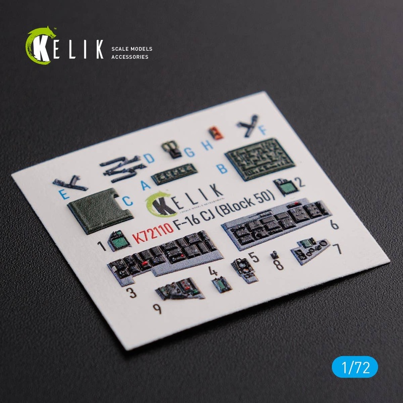 1/72 F-16 CJ (Block 50) interior 3D decals for Tamiya kit