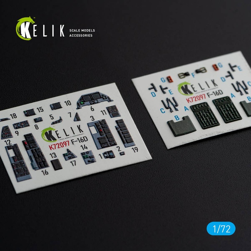 1/72 F-16D interior 3D decals for Revell Kit