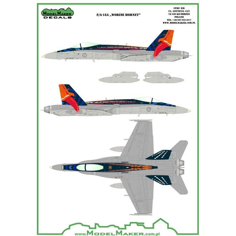 1/72 F/A-18A Australian Worimi Hornet Decal
