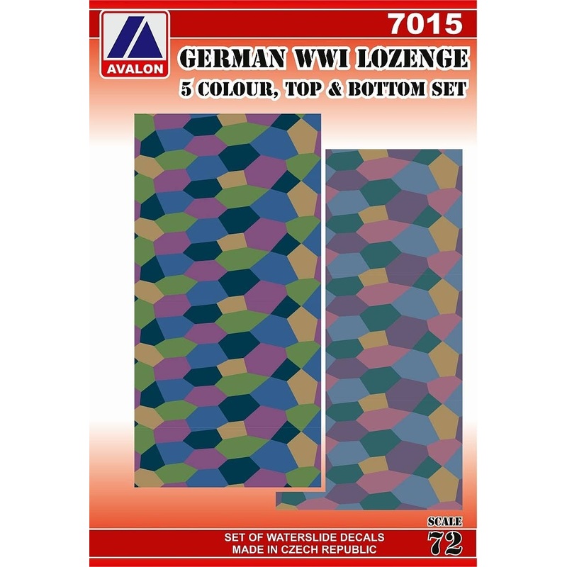 1/72 German WWI Lozenge, 5 Color, Top & Bottom Set