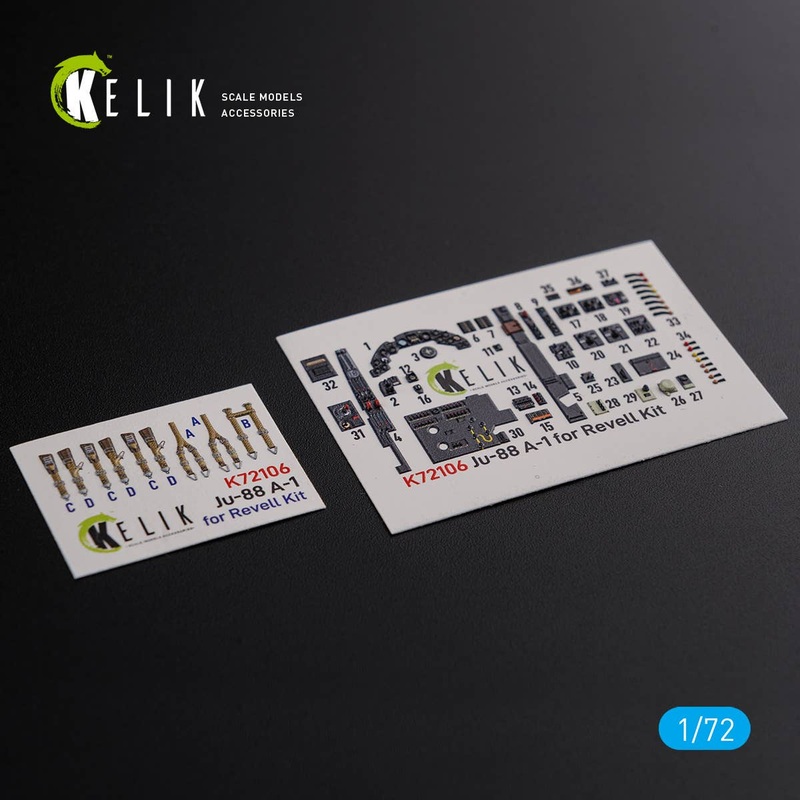 1/72 Ju-88 A-1 interior 3D decals for Revell kit