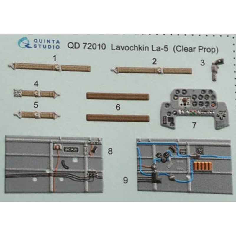 1/72 La-5  3D-Printed & coloured Interior on decal paper  (for ClearProp! kit)