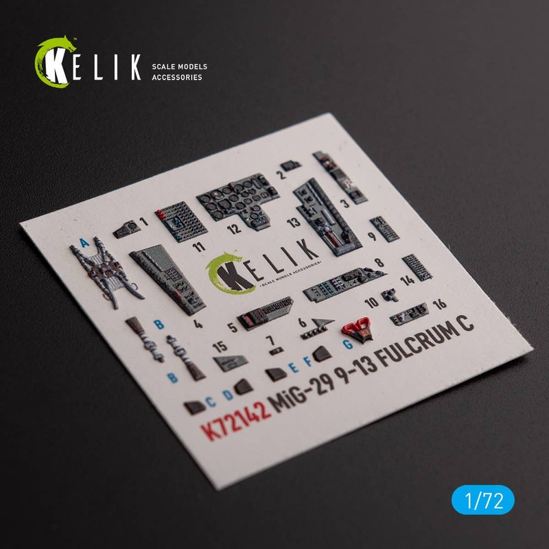 1/72 Mig-29 Fulcrum-C  9-13 interior 3D decals for Pit-road/GWH kit