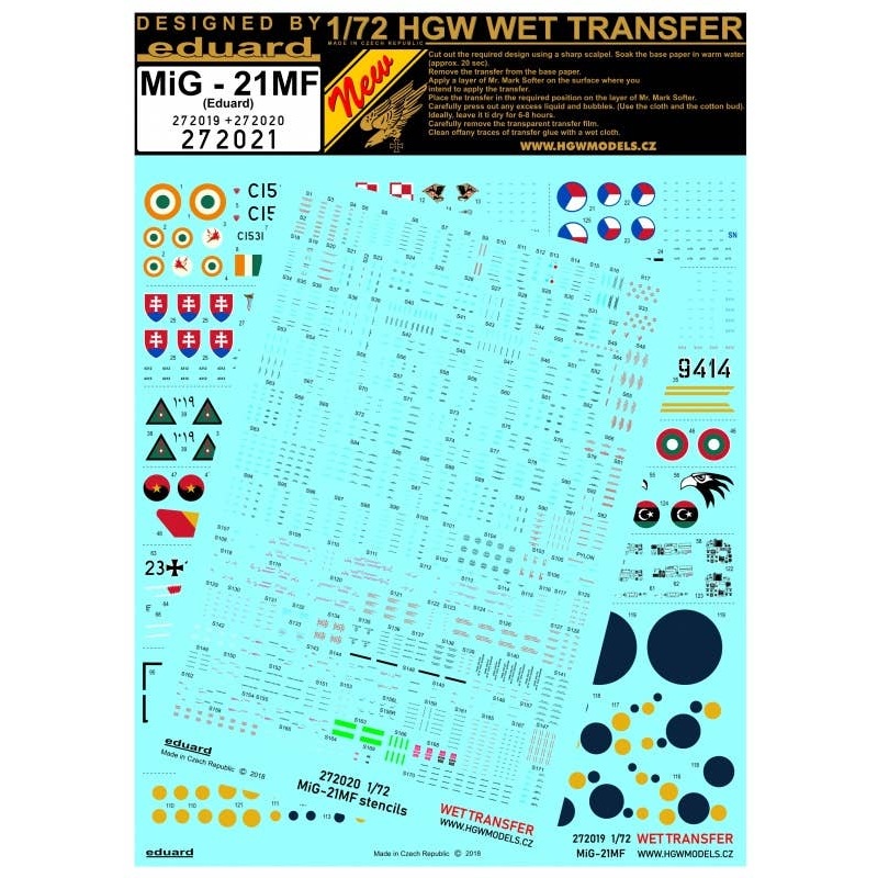 1/72 MiG21MF Stencils & Markings