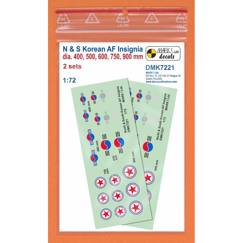 1/72 North & South Korean AF Insignia, 2 sets