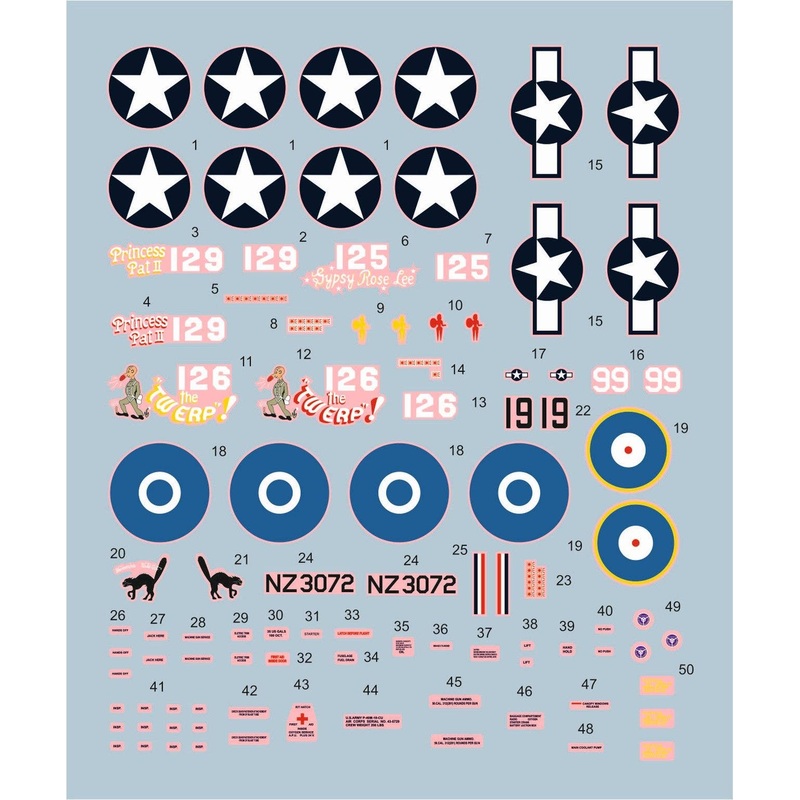 1/72 P-40M Warhawk Pacific Warrior Decals