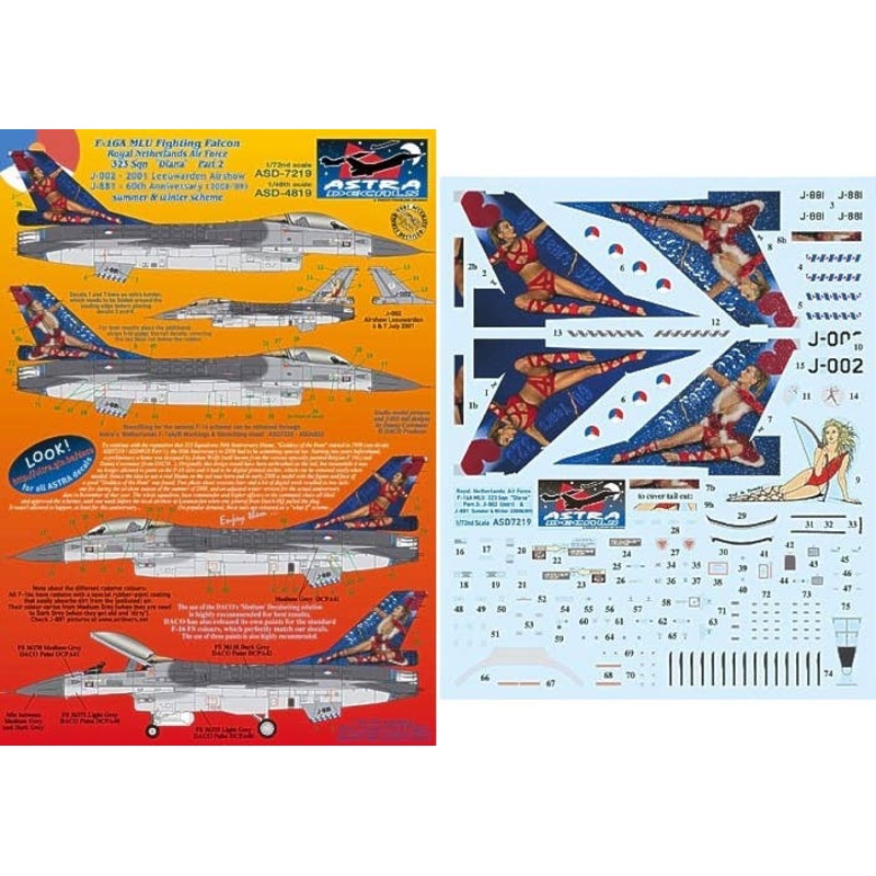 1/72 Royal Netherlands Air Force F-16A MLU Fighting Falcon 323 Sqn "Diana" Part 2