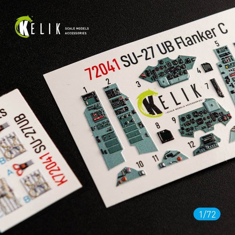 1/72 SU-27UB interior 3D decals for Trumpeter kit