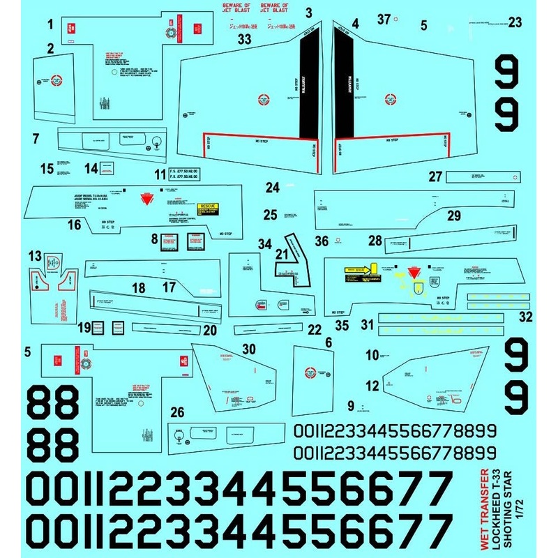 1/72 T-33 Shooting Star Stencils