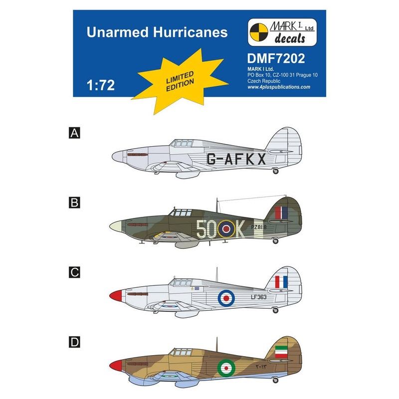 1/72 Unarmed Hurricane Decals