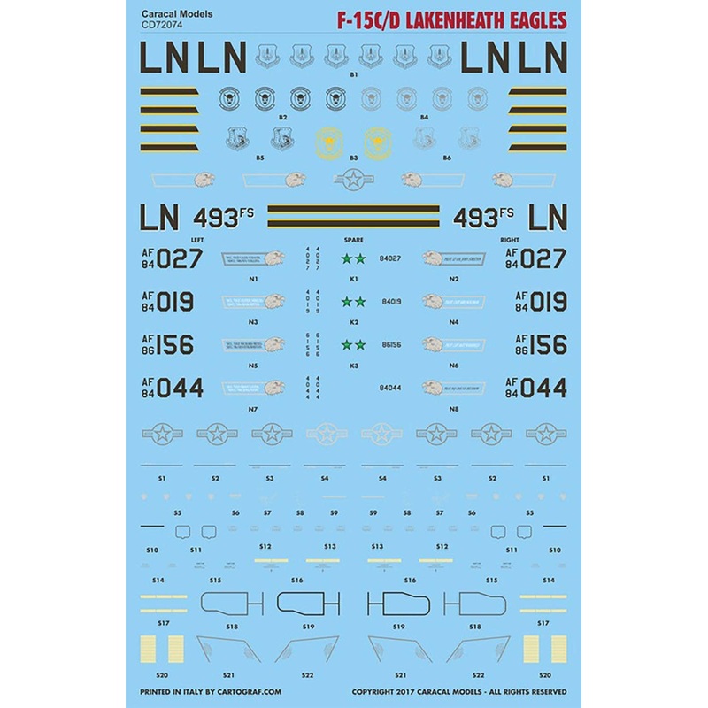 1/72 US Air Force F-15C / D Lakenheath Strike Eagles Decal
