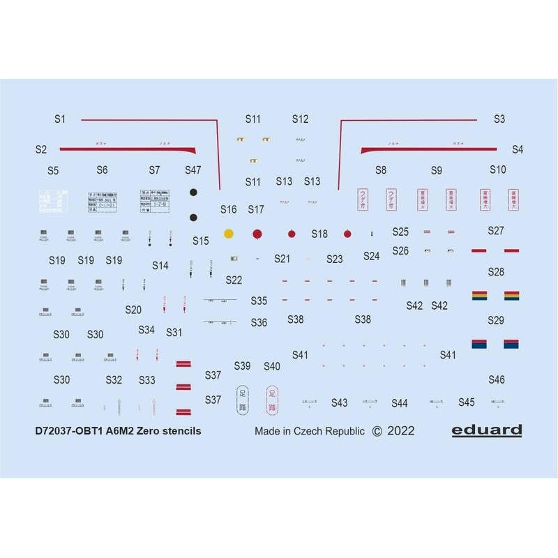1/72 A6M2 stencils for TAMIYA/AIRFIX/HASEGAWA