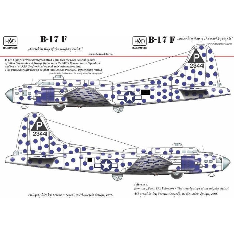 1/72 B-17F Spotted Cow USAAF Decal