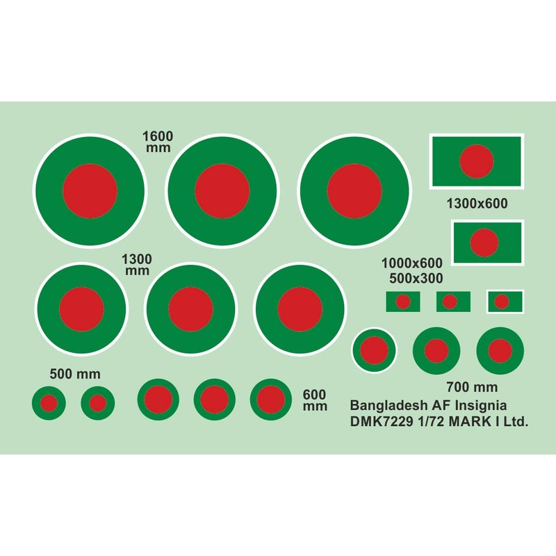 1/72 Bangladesh Air Force Insignia, 2 sets