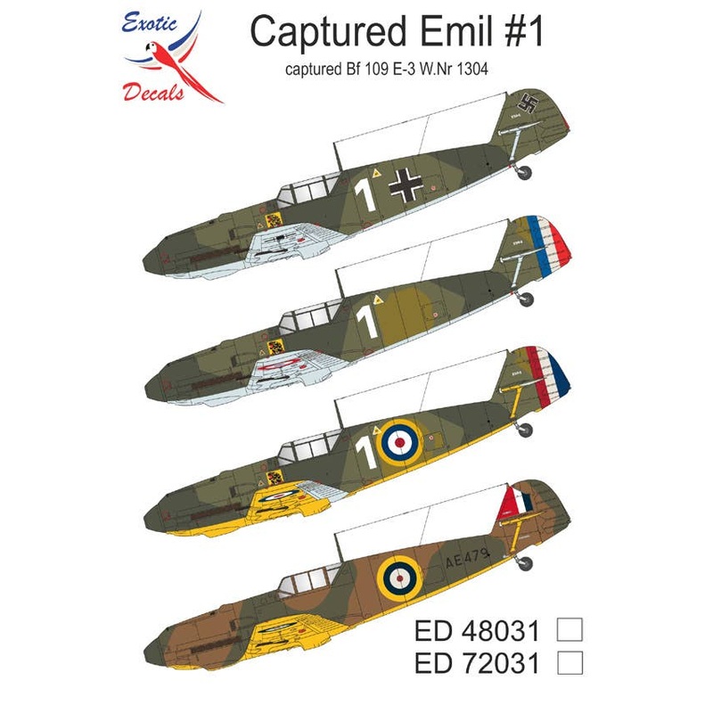 1/72 Captured Emil #1 - captured Bf 109 E-3 W.Nr 1304