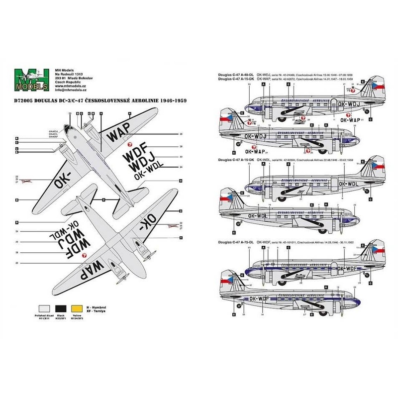 1/72 Douglas DC-3/C-47 Czechoslovak Airlines 1946-59
