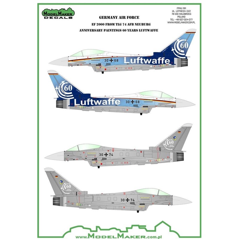 1/72 Eurofighter Typhoon Luftwaffe 60th Anniversary Memorial Decal