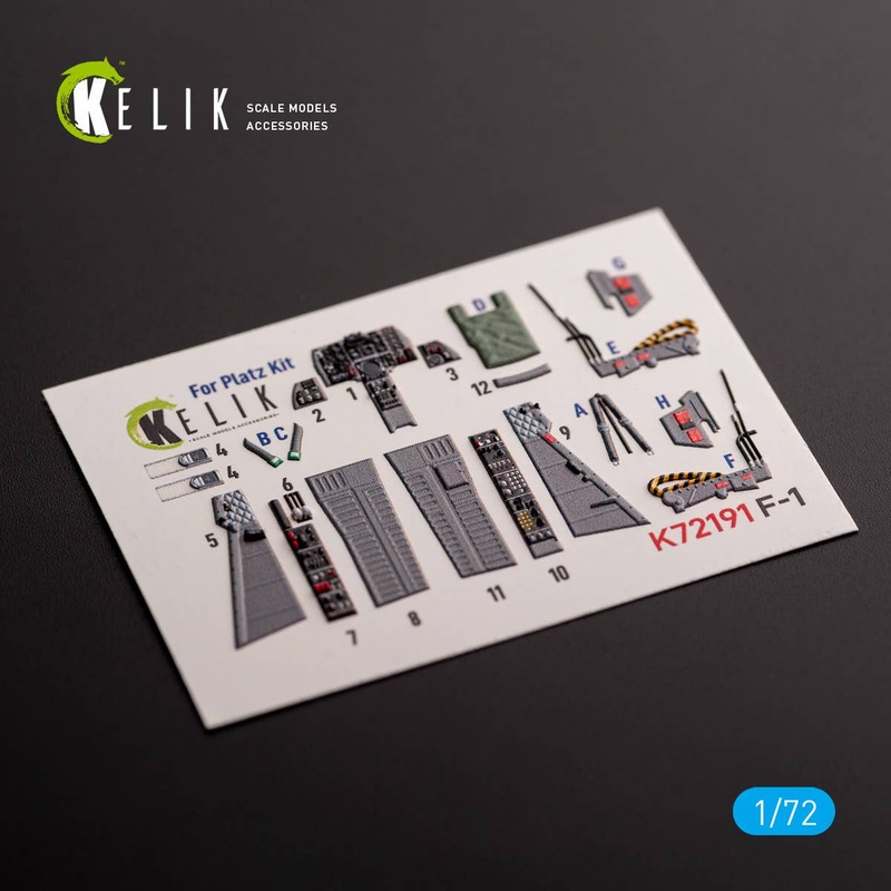 1/72 F-1 Support Fighter - interior 3D decals for Platz kit (for. Platz)