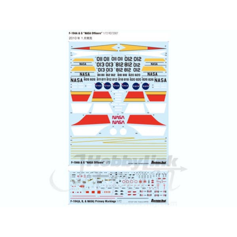 1/72 F-104A & G NASA Officers Decal Set 2.0