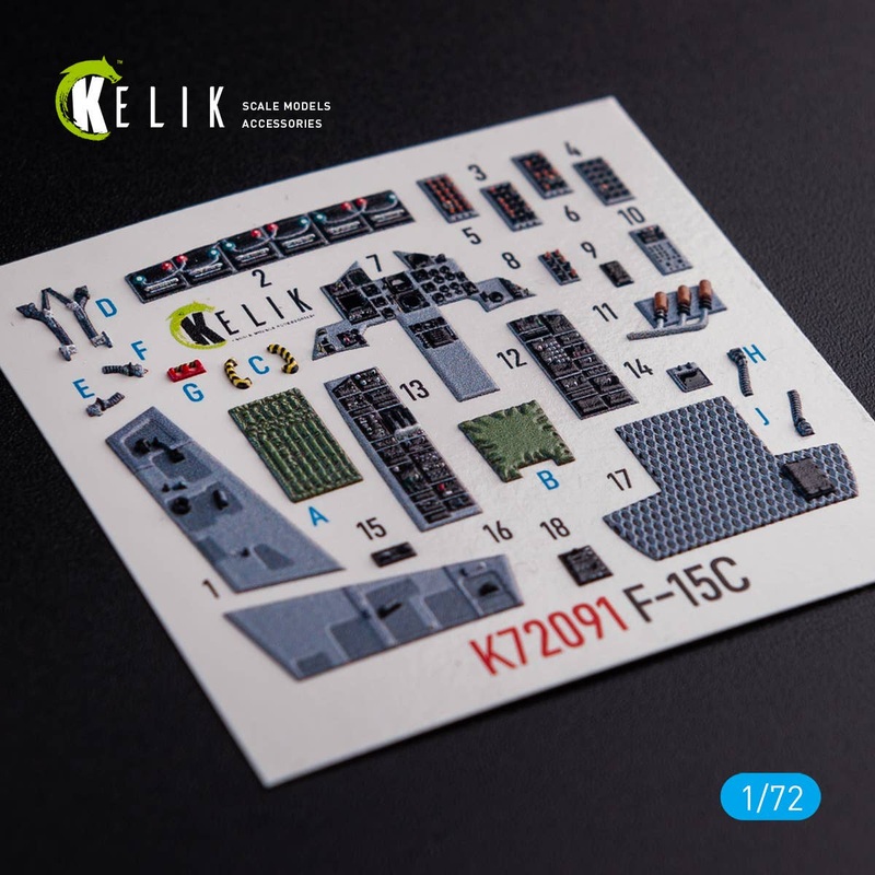 1/72 F-15C - interior 3D decals for FineMolds Kit