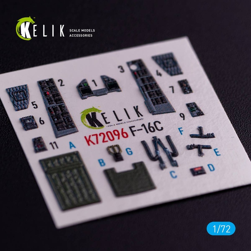 1/72 F-16C - interior 3D decals for Hasegawa Kit