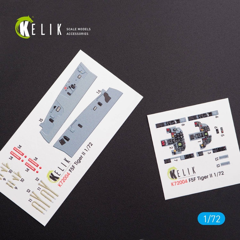 1/72 F-5F "Tiger II" full interior 3D decals for Dream Model kit
