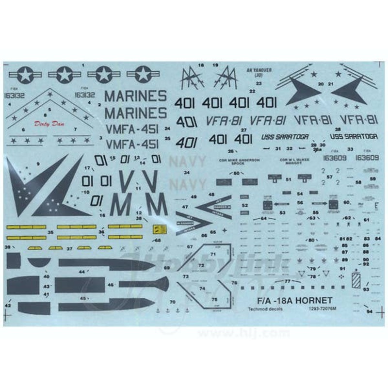 1/72 F/A-18A Hornet Decals