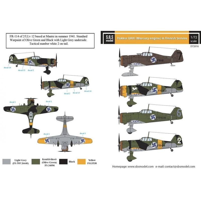 1/72 Fokker DXXI (Mercury Engine) in Finnish Service